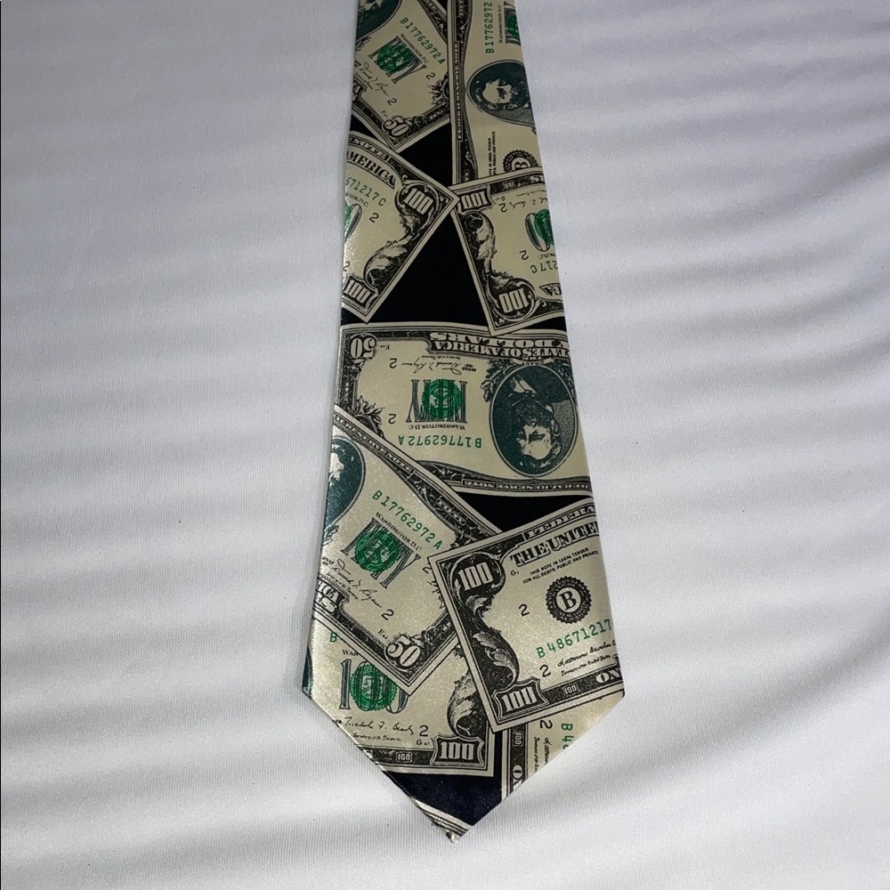 Currency Pattern Men's Tie